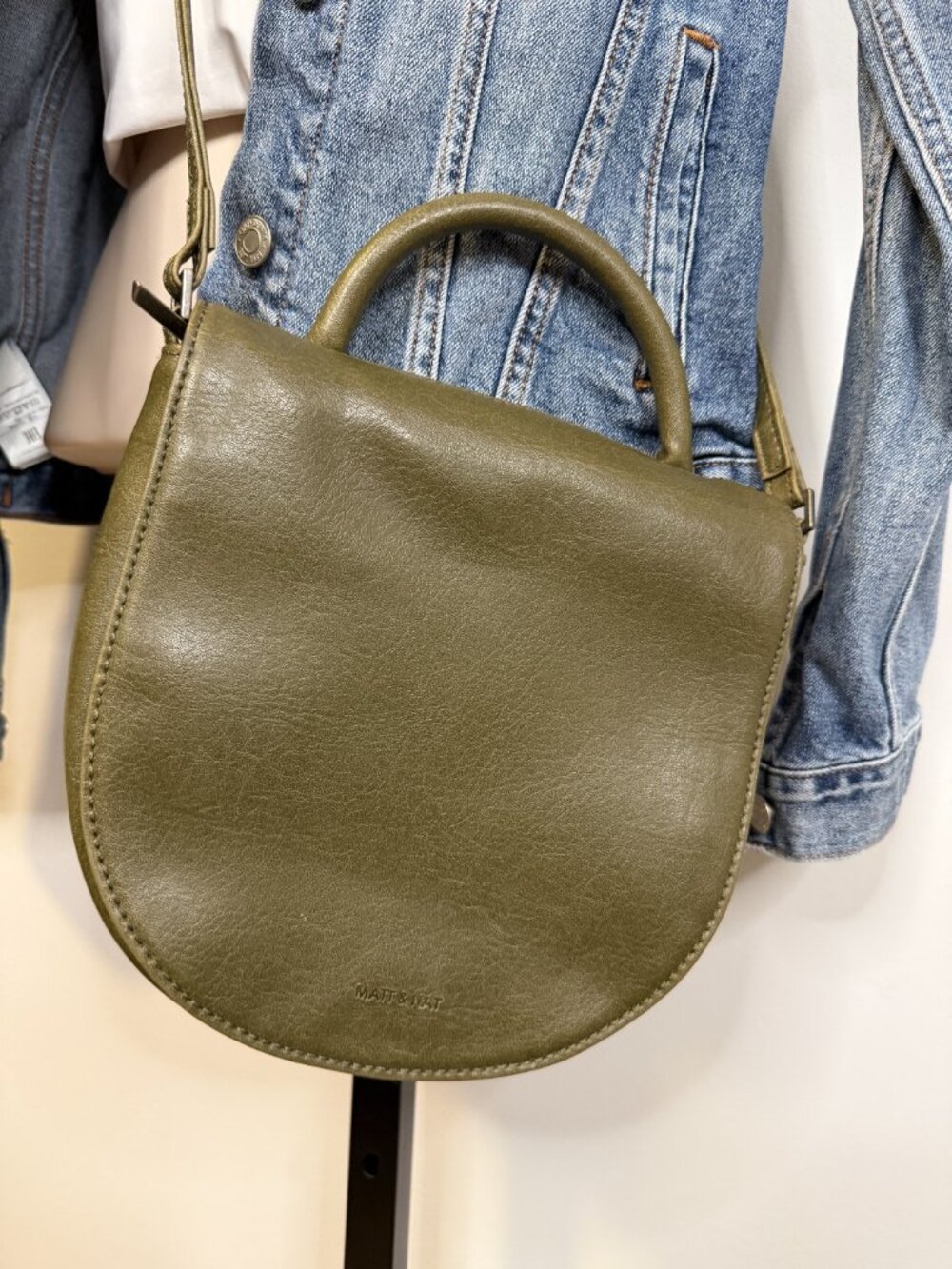 Matt & Nat Green Vegan Leather Crossbody Bag - Size OS - Picture 2 of 6
